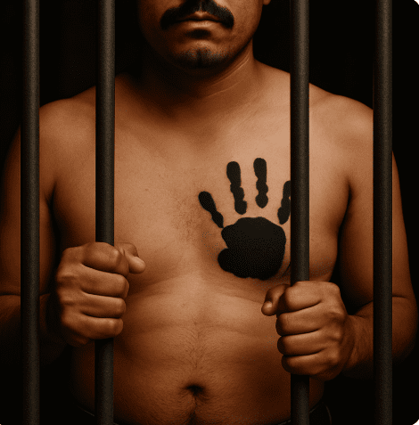 La Eme member behind bars.