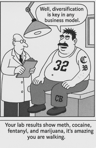 Cartoon gang member doctors office.