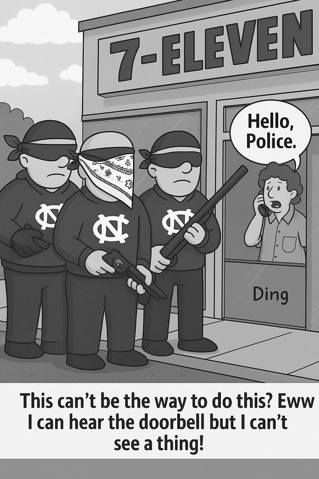 Guns and gangs cartoon.