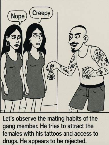 Gang initiation for females cartoon.
