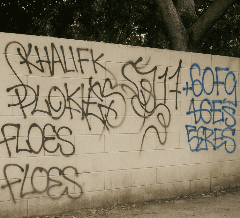 Gang names graffiti