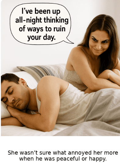 A man and woman in bed.