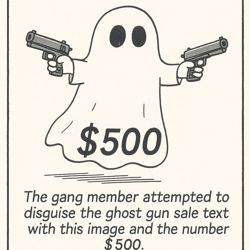 Gangs and ghost gun cartoon