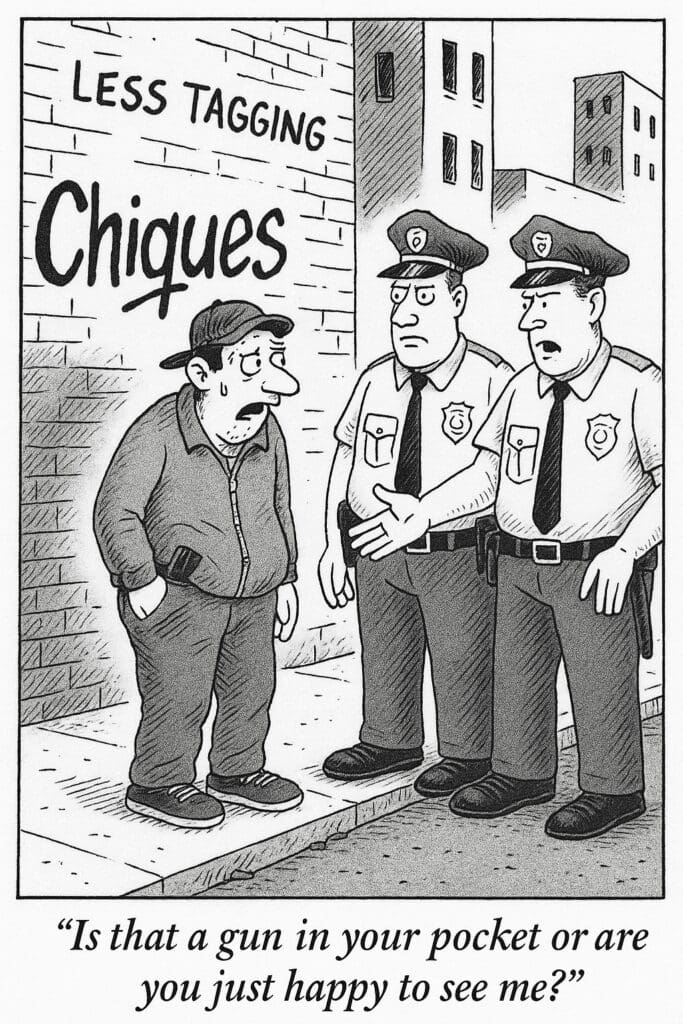 Gangs and hood guns cartoon