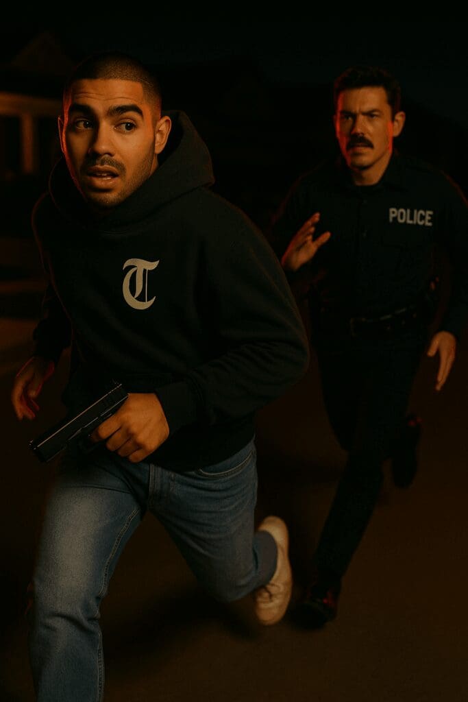 Gangs and hood guns chase