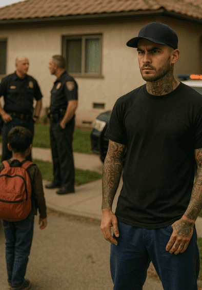 Gang member with child.